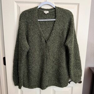 World Market Green Textured Cardigan Sweater - One Size
